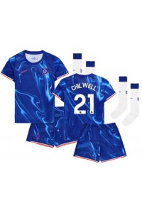 Fotbalové Dres Chelsea Ben Chilwell #21 Dětské Domácí Oblečení 2024-25 Krátký Rukáv (+ trenýrky)